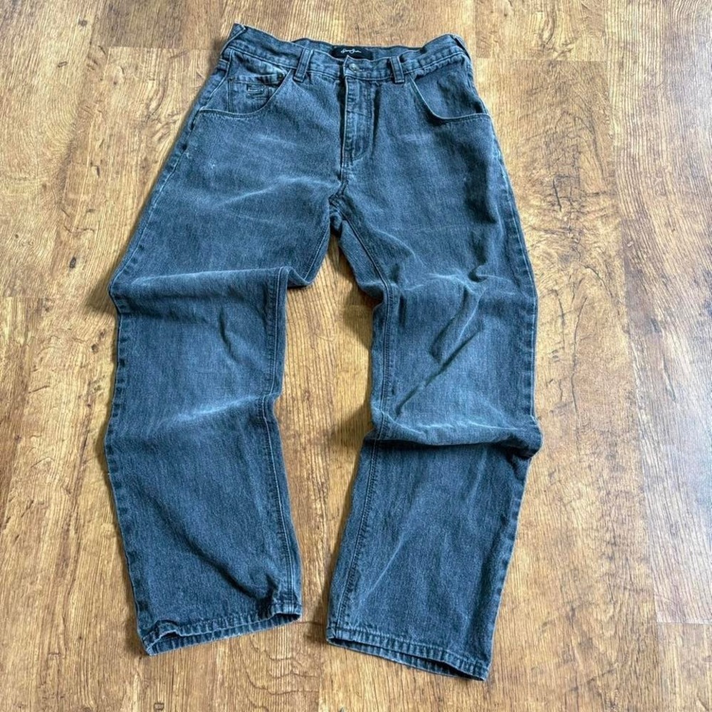 Sean John faded‎ black turned grey jeans, small distressed areas